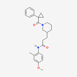 N-(4-methoxy-2-methylphenyl)-3-{1-[(1-phenylcyclopropyl)carbonyl]-3-piperidinyl}propanamide