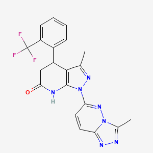 3-methyl-1-(3-methyl[1,2,4]triazolo[4,3-b]pyridazin-6-yl)-4-[2-(trifluoromethyl)phenyl]-1,4,5,7-tetrahydro-6H-pyrazolo[3,4-b]pyridin-6-one