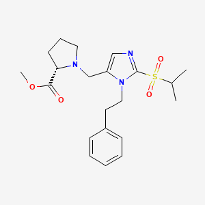 molecular formula C21H29N3O4S B5995769 methyl 1-{[2-(isopropylsulfonyl)-1-(2-phenylethyl)-1H-imidazol-5-yl]methyl}-L-prolinate 