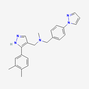 1-[3-(3,4-dimethylphenyl)-1H-pyrazol-4-yl]-N-methyl-N-[4-(1H-pyrazol-1-yl)benzyl]methanamine