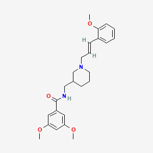 molecular formula C25H32N2O4 B5995839 3,5-dimethoxy-N-({1-[(2E)-3-(2-methoxyphenyl)-2-propen-1-yl]-3-piperidinyl}methyl)benzamide 