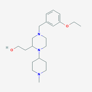 molecular formula C21H35N3O2 B5995843 2-[4-(3-ethoxybenzyl)-1-(1-methyl-4-piperidinyl)-2-piperazinyl]ethanol 