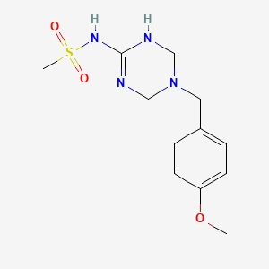 N-[5-(4-methoxybenzyl)-1,4,5,6-tetrahydro-1,3,5-triazin-2-yl]methanesulfonamide