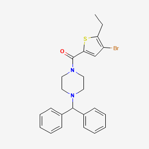 molecular formula C24H25BrN2OS B5995936 1-[(4-bromo-5-ethyl-2-thienyl)carbonyl]-4-(diphenylmethyl)piperazine 