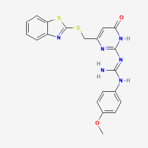 N-{6-[(1,3-benzothiazol-2-ylthio)methyl]-4-oxo-1,4-dihydro-2-pyrimidinyl}-N'-(4-methoxyphenyl)guanidine