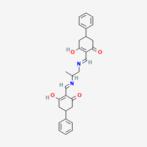 molecular formula C29H30N2O4 B5996033 2,2'-[1,2-propanediylbis(iminomethylylidene)]bis(5-phenyl-1,3-cyclohexanedione) 