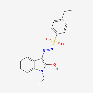 molecular formula C18H19N3O3S B5996053 4-ethyl-N'-(1-ethyl-2-oxo-1,2-dihydro-3H-indol-3-ylidene)benzenesulfonohydrazide 