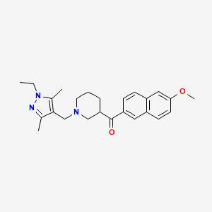 molecular formula C25H31N3O2 B5996068 {1-[(1-ethyl-3,5-dimethyl-1H-pyrazol-4-yl)methyl]-3-piperidinyl}(6-methoxy-2-naphthyl)methanone 