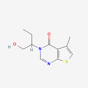 molecular formula C11H14N2O2S B5996076 3-[1-(hydroxymethyl)propyl]-5-methylthieno[2,3-d]pyrimidin-4(3H)-one 