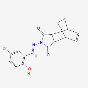 4-[(5-bromo-2-hydroxybenzylidene)amino]-4-azatricyclo[5.2.2.0~2,6~]undec-8-ene-3,5-dione