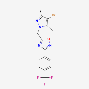 5-[(4-bromo-3,5-dimethyl-1H-pyrazol-1-yl)methyl]-3-[4-(trifluoromethyl)phenyl]-1,2,4-oxadiazole