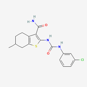 2-{[(3-Chlorophenyl)carbamoyl]amino}-6-methyl-4,5,6,7-tetrahydro-1-benzothiophene-3-carboxamide