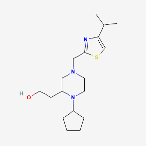 2-{1-cyclopentyl-4-[(4-isopropyl-1,3-thiazol-2-yl)methyl]-2-piperazinyl}ethanol