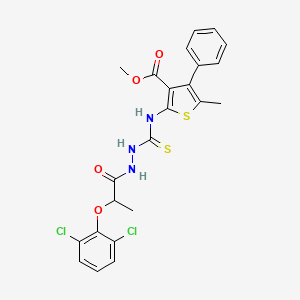 methyl 2-[({2-[2-(2,6-dichlorophenoxy)propanoyl]hydrazino}carbonothioyl)amino]-5-methyl-4-phenyl-3-thiophenecarboxylate