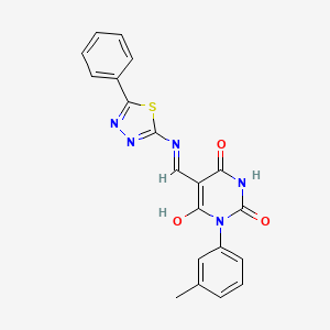 6-hydroxy-3-(3-methylphenyl)-5-{[(5-phenyl-1,3,4-thiadiazol-2-yl)amino]methylene}-2,4(3H,5H)-pyrimidinedione