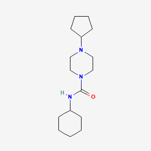 molecular formula C16H29N3O B5996212 N-cyclohexyl-4-cyclopentylpiperazine-1-carboxamide 