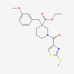 molecular formula C21H26N2O4S2 B5996235 ethyl 3-(3-methoxybenzyl)-1-{[2-(methylthio)-1,3-thiazol-4-yl]carbonyl}-3-piperidinecarboxylate 