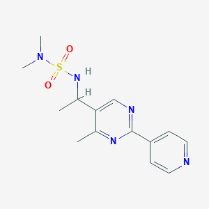 molecular formula C14H19N5O2S B5996237 N,N-dimethyl-N'-{1-[4-methyl-2-(4-pyridinyl)-5-pyrimidinyl]ethyl}sulfamide 