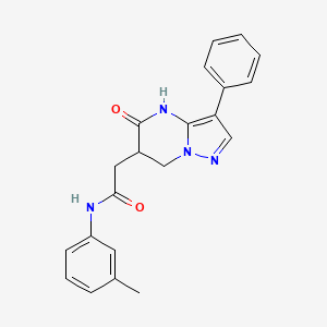 molecular formula C21H20N4O2 B5996243 N-(3-methylphenyl)-2-(5-oxo-3-phenyl-4,5,6,7-tetrahydropyrazolo[1,5-a]pyrimidin-6-yl)acetamide 