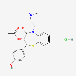 molecular formula C21H25ClN2O4S B599626 O-Desmethyl Diltiazem Hydrochloride CAS No. 142926-07-6
