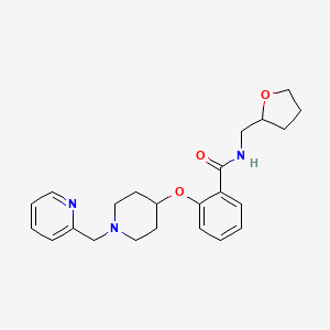 molecular formula C23H29N3O3 B5996267 2-{[1-(2-pyridinylmethyl)-4-piperidinyl]oxy}-N-(tetrahydro-2-furanylmethyl)benzamide 