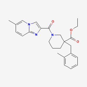 ethyl 3-(2-methylbenzyl)-1-[(6-methylimidazo[1,2-a]pyridin-2-yl)carbonyl]-3-piperidinecarboxylate