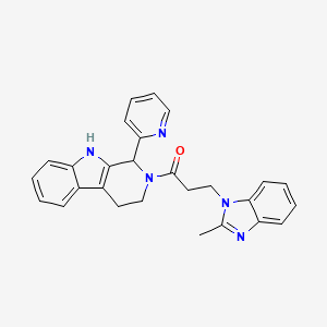 2-[3-(2-methyl-1H-benzimidazol-1-yl)propanoyl]-1-(2-pyridinyl)-2,3,4,9-tetrahydro-1H-beta-carboline