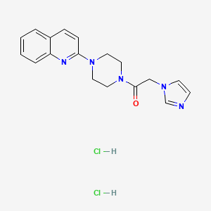 molecular formula C18H21Cl2N5O B5996299 2-Imidazol-1-yl-1-(4-quinolin-2-ylpiperazin-1-yl)ethanone;dihydrochloride 