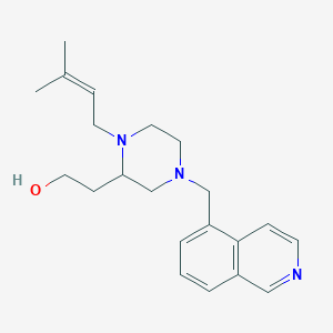 molecular formula C21H29N3O B5996313 2-[4-(5-isoquinolinylmethyl)-1-(3-methyl-2-buten-1-yl)-2-piperazinyl]ethanol 