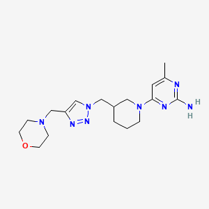 molecular formula C18H28N8O B5996328 4-Methyl-6-[3-[[4-(morpholin-4-ylmethyl)triazol-1-yl]methyl]piperidin-1-yl]pyrimidin-2-amine 