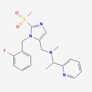 N-{[1-(2-fluorobenzyl)-2-(methylsulfonyl)-1H-imidazol-5-yl]methyl}-N-methyl-1-(2-pyridinyl)ethanamine