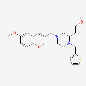 2-[4-[(6-methoxy-2H-chromen-3-yl)methyl]-1-(2-thienylmethyl)-2-piperazinyl]ethanol