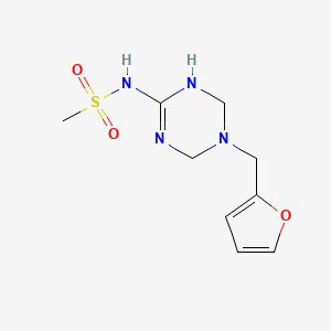 molecular formula C9H14N4O3S B5996393 N-[5-(2-furylmethyl)-1,4,5,6-tetrahydro-1,3,5-triazin-2-yl]methanesulfonamide 