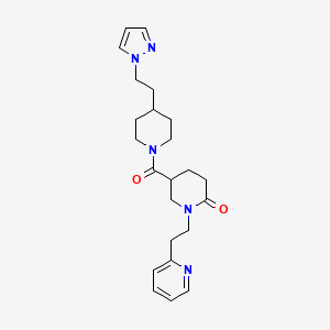 5-({4-[2-(1H-pyrazol-1-yl)ethyl]-1-piperidinyl}carbonyl)-1-[2-(2-pyridinyl)ethyl]-2-piperidinone