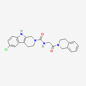 6-chloro-N-[2-(3,4-dihydro-2(1H)-isoquinolinyl)-2-oxoethyl]-1,3,4,9-tetrahydro-2H-beta-carboline-2-carboxamide