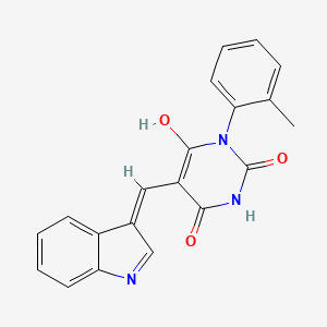 5-(1H-indol-3-ylmethylene)-1-(2-methylphenyl)-2,4,6(1H,3H,5H)-pyrimidinetrione