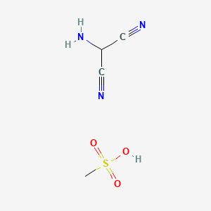 molecular formula C4H7N3O3S B599643 2-Aminopropanedinitrile;methanesulfonic acid CAS No. 121040-00-4