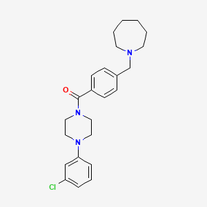 molecular formula C24H30ClN3O B5996458 1-(4-{[4-(3-chlorophenyl)-1-piperazinyl]carbonyl}benzyl)azepane 