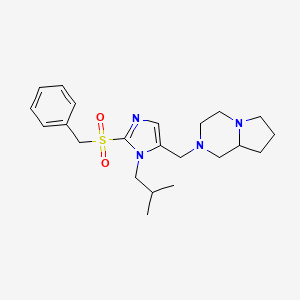 molecular formula C22H32N4O2S B5996461 2-{[2-(benzylsulfonyl)-1-isobutyl-1H-imidazol-5-yl]methyl}octahydropyrrolo[1,2-a]pyrazine 