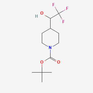 molecular formula C12H20F3NO3 B599647 Tert-butyl 4-(2,2,2-trifluoro-1-hydroxyethyl)piperidine-1-carboxylate CAS No. 184042-83-9