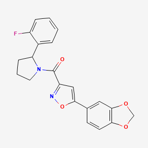 5-(1,3-benzodioxol-5-yl)-3-{[2-(2-fluorophenyl)-1-pyrrolidinyl]carbonyl}isoxazole