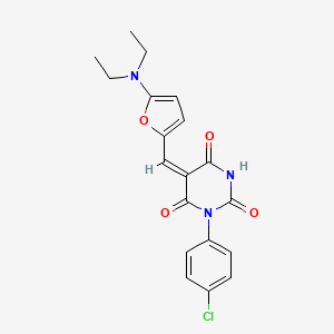 1-(4-chlorophenyl)-5-{[5-(diethylamino)-2-furyl]methylene}-2,4,6(1H,3H,5H)-pyrimidinetrione