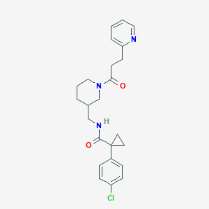 molecular formula C24H28ClN3O2 B5996498 1-(4-chlorophenyl)-N-({1-[3-(2-pyridinyl)propanoyl]-3-piperidinyl}methyl)cyclopropanecarboxamide 