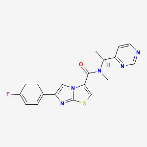 6-(4-fluorophenyl)-N-methyl-N-[1-(4-pyrimidinyl)ethyl]imidazo[2,1-b][1,3]thiazole-3-carboxamide