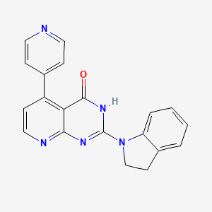 molecular formula C20H15N5O B5996512 2-(2,3-dihydro-1H-indol-1-yl)-5-(4-pyridinyl)pyrido[2,3-d]pyrimidin-4(3H)-one 