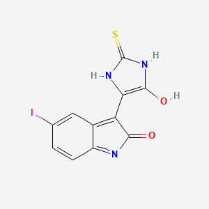 5-iodo-3-(5-oxo-2-thioxo-4-imidazolidinylidene)-1,3-dihydro-2H-indol-2-one