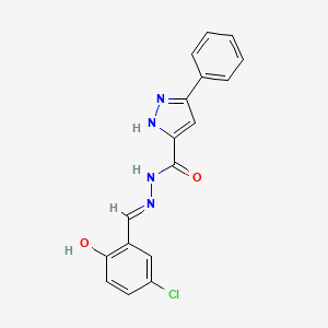 molecular formula C17H13ClN4O2 B5996532 N'-(5-chloro-2-hydroxybenzylidene)-3-phenyl-1H-pyrazole-5-carbohydrazide 