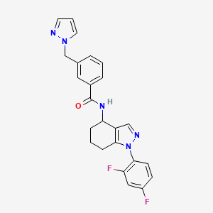 N-[1-(2,4-difluorophenyl)-4,5,6,7-tetrahydro-1H-indazol-4-yl]-3-(1H-pyrazol-1-ylmethyl)benzamide