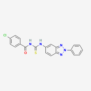 4-chloro-N-{[(2-phenyl-2H-1,2,3-benzotriazol-5-yl)amino]carbonothioyl}benzamide