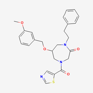 6-[(3-methoxybenzyl)oxy]-1-(2-phenylethyl)-4-(1,3-thiazol-5-ylcarbonyl)-1,4-diazepan-2-one